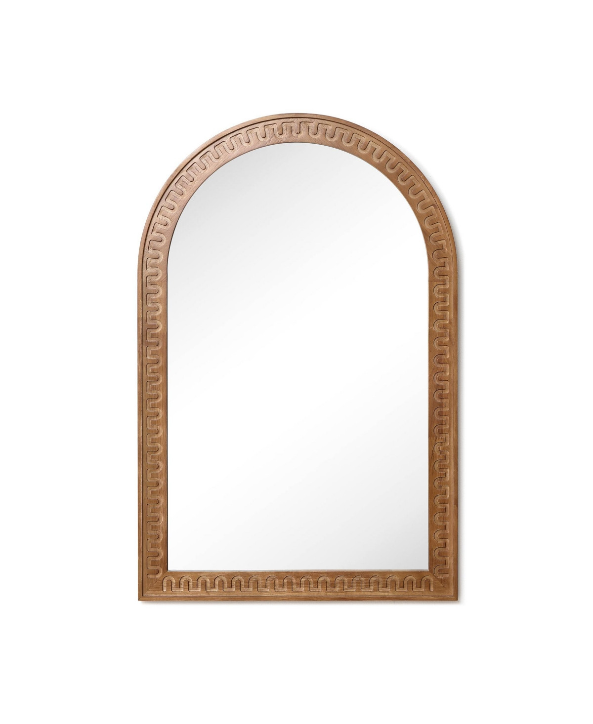 LuxenHome 39" Arched Wall Mirror, Farmhouse Wooden Decorative Mirrors for Wall, Accent Entryway Mirror, Wall Mounted Mirror for Living Room - Natural | Macy's