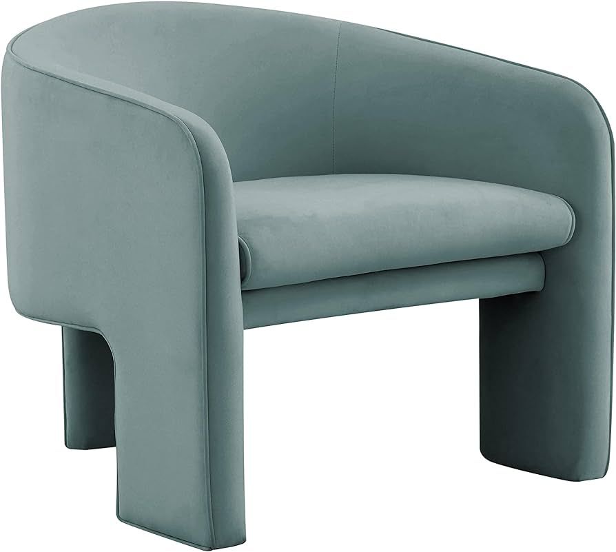 TOV Furniture Marla Sea Blue Velvet Accent Chair | Amazon (US)