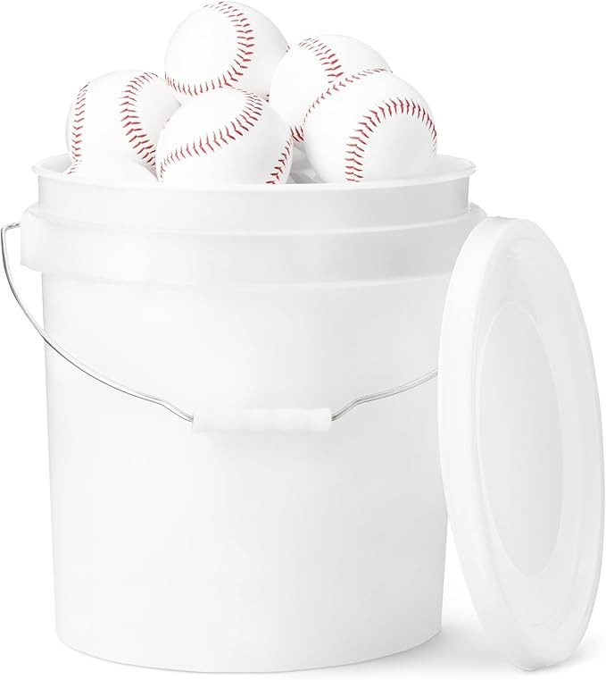 Amazon Basics Bucket of Practice Baseballs, 24 Count, Regulation Size 9-inch, Youth League | Amazon (US)