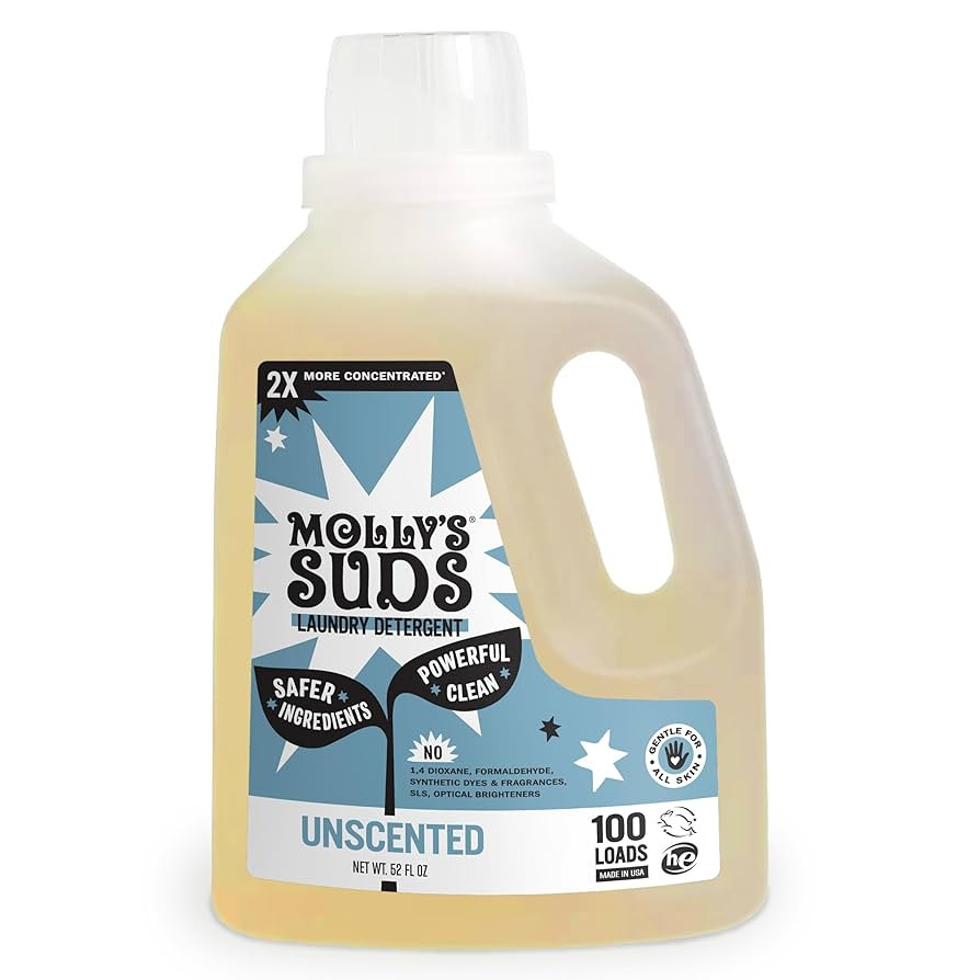 Molly's Suds Liquid Laundry Detergent | Clean Laundry Detergent Soap for Sensitive Skin | 2x Conc... | Amazon (US)