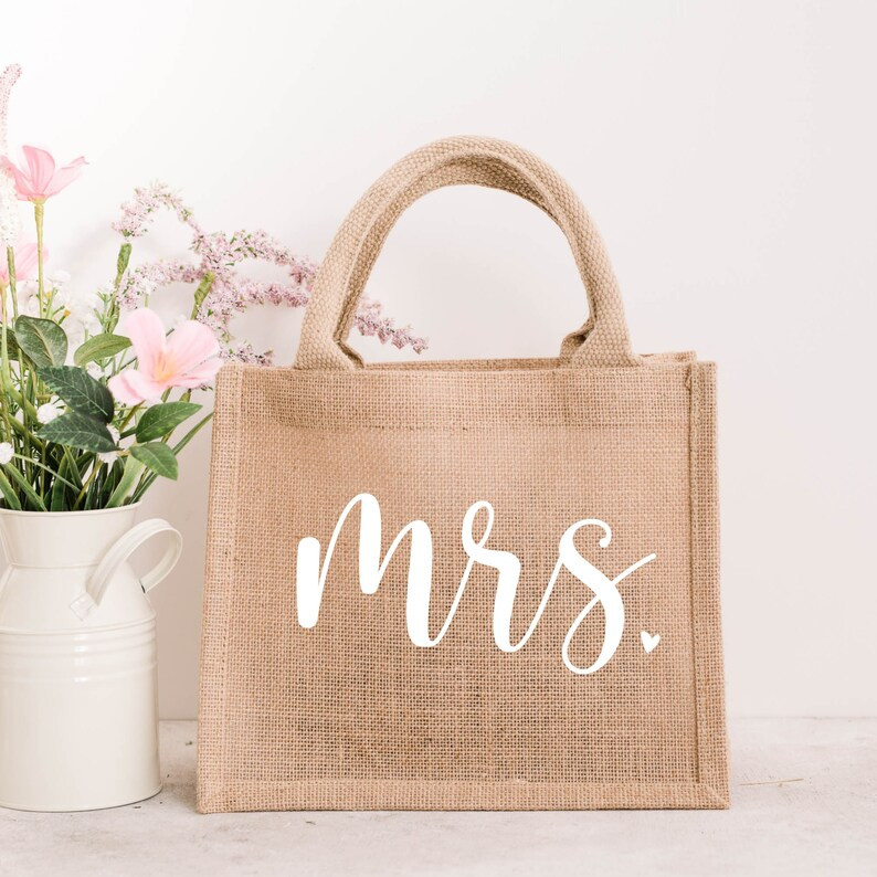Burlap Tote Bag Bridal  Bride Beach Jute Gift Bag  Future | Etsy | Etsy (US)