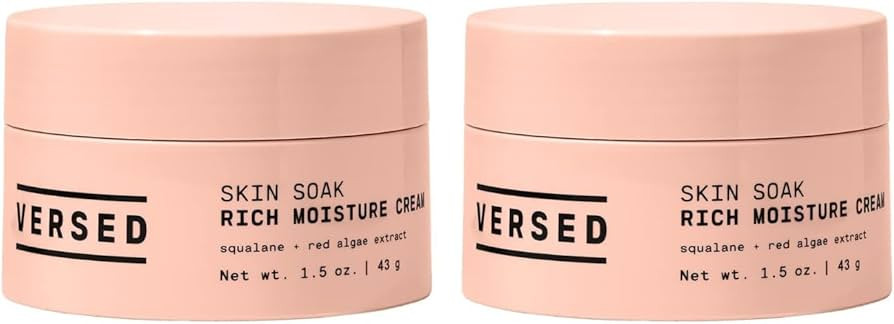 Versed Skin Soak Rich Moisture Face Cream, 2 Pack - Daily Facial Moisturizer with Squalane Oil, H... | Amazon (US)