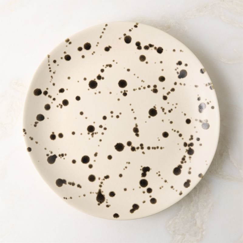 Harper Black and White Splatter Dinner Plate | CB2 | CB2