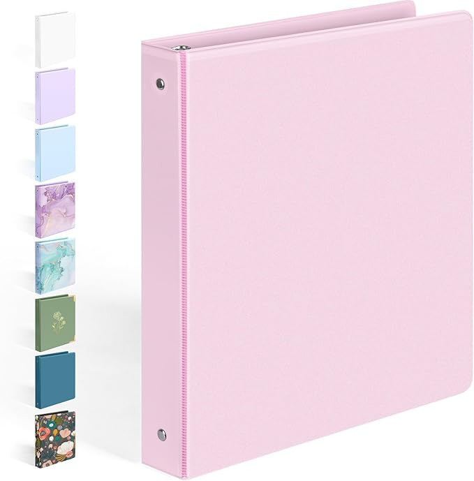 BinderX Extra Durable 3 Ring Binder, Round Rings 1 Inch Binder, Fits 175 Sheets of 8.5x11 Paper, ... | Amazon (US)