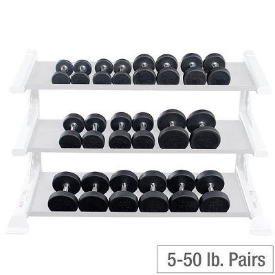 Round Rubber-Coated Dumbbell Set with Chrome Handles, 5–50 lbs | Target