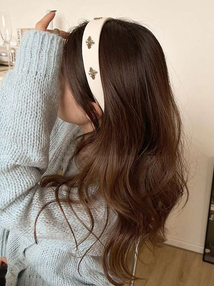 Street 1pc Women's Flocked Headband, Fashionable Minimalist Flocked Hair Accessory With High-Grade Feel For Everyday Or Dressing Up Outfits,Hairband,Hair Hoop | SHEIN