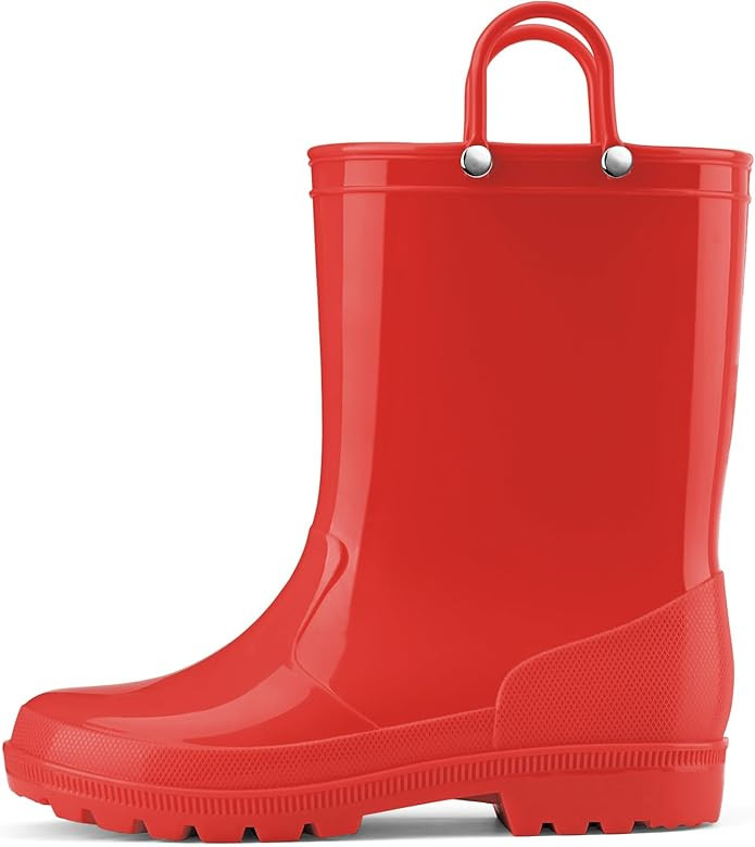 HISEA Kids Rain Boots for Toddler Boys Girls, Waterproof Rubber Boots with Easy-On Handles, Seaml... | Amazon (US)