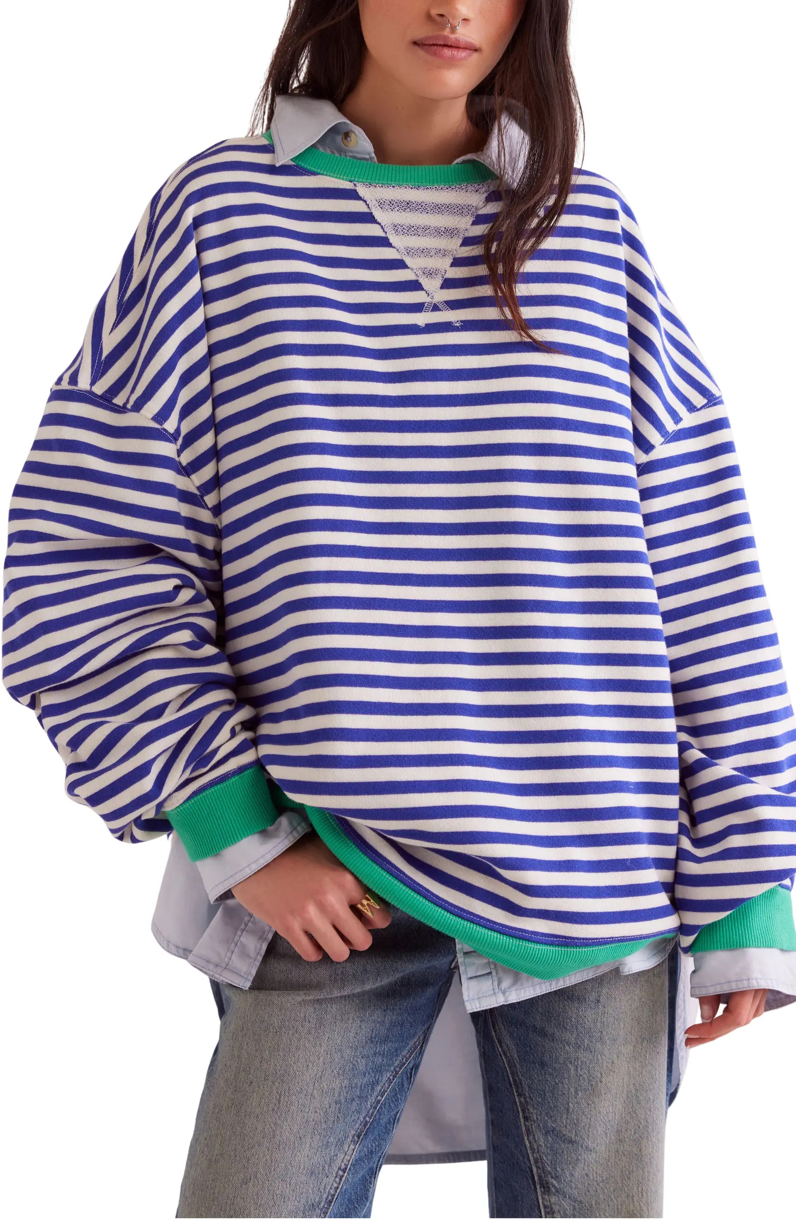 Oversize Stripe Sweatshirt | Nordstrom