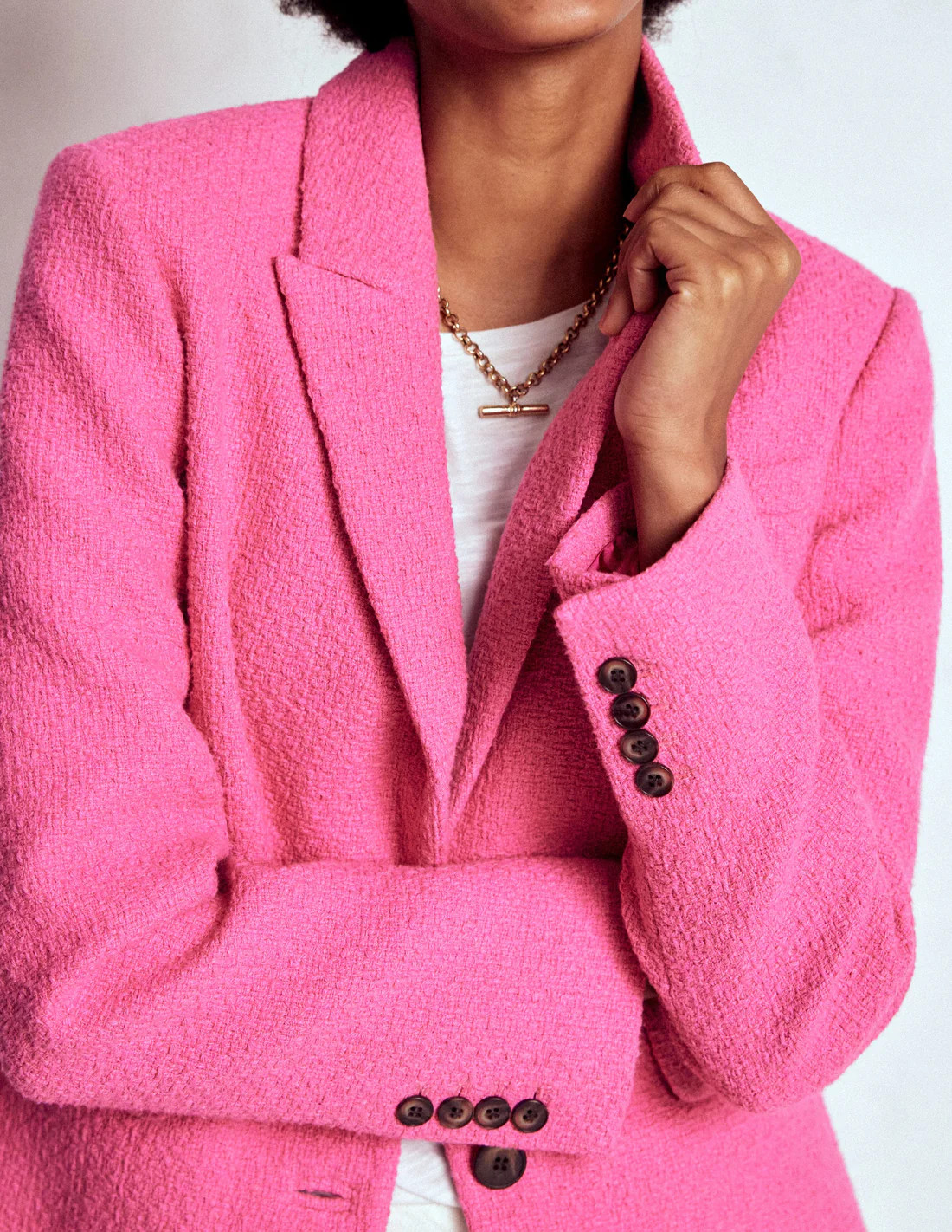 Stamford Texture Blazer-Pink Peony | Boden UK