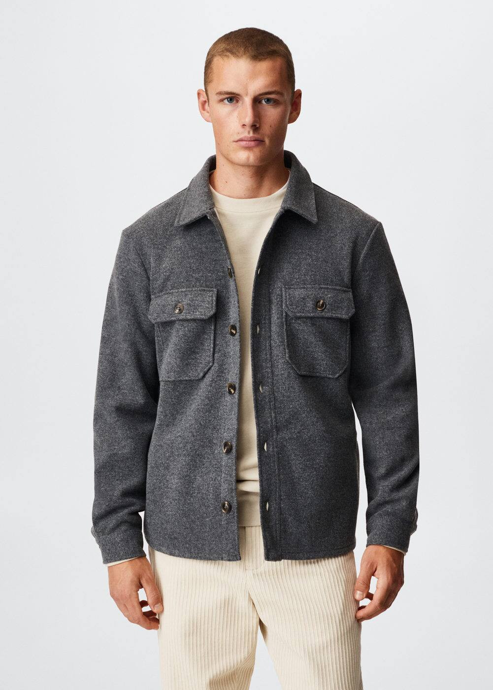 Textured overshirt with pockets -  Men | Mango Man USA | MANGO (US)