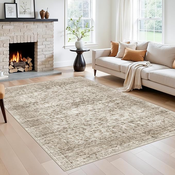 5X7 Area Rugs for Living Room, Washable Non Slip Vintage Rugs, Low Pile Soft rug for Dorm/Classro... | Amazon (US)
