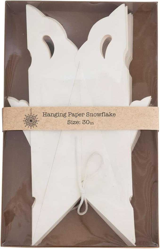 Creative Co-Op Paper Snowflake Ornament, White | Amazon (CA)
