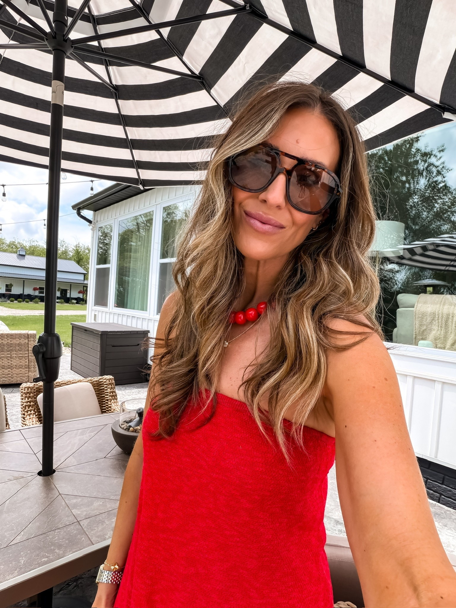 I wore this red strapless set for an afternoon outside, and the bold color made the simple silhouette feel so much more fun. The soft, stretchy fabric keeps both pieces comfortable, and I love that the top and bottom can be styled separately for even more outfit options.

red matching set, strapless set, summer outfit, two piece set, bright color outfit, vacation style, warm weather outfit, mix and match pieces, over 40 fashion, TheMomInStyle

#LTKootd #LTKOver40 #LTKSeasonal