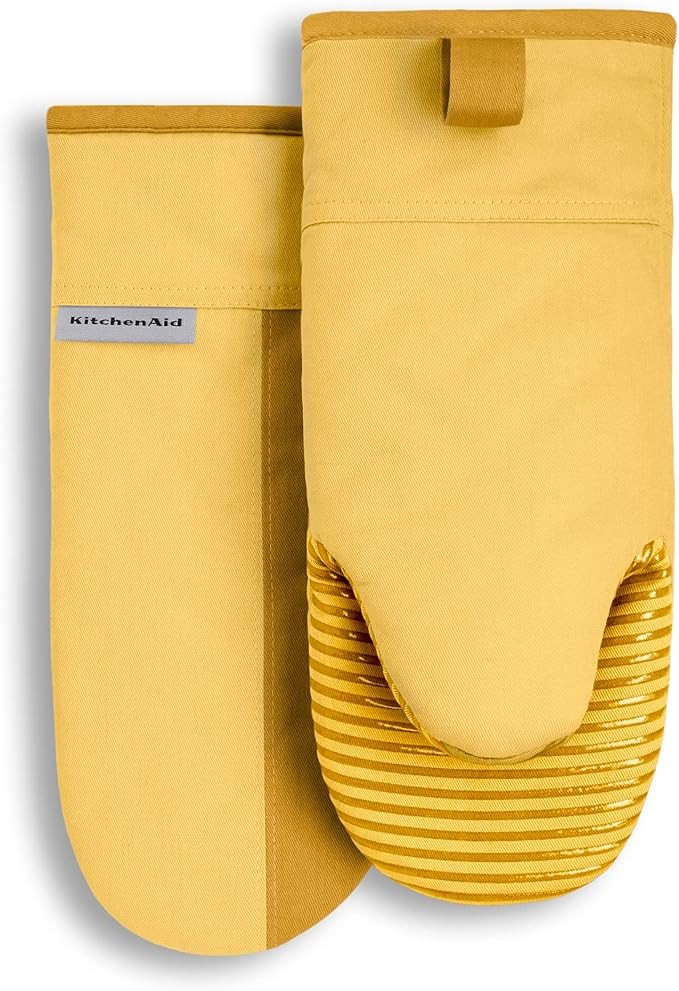 KitchenAid Beacon Two-Tone Non-Slip Oven Mitt Set, Majestic Yellow, 5.75"x13", 2 Piece | Amazon (US)