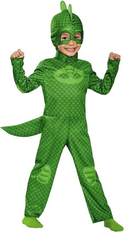 Toddler Boys PJ Masks Green Gekko Halloween Costume with Detachable Tail 2T | Amazon (US)