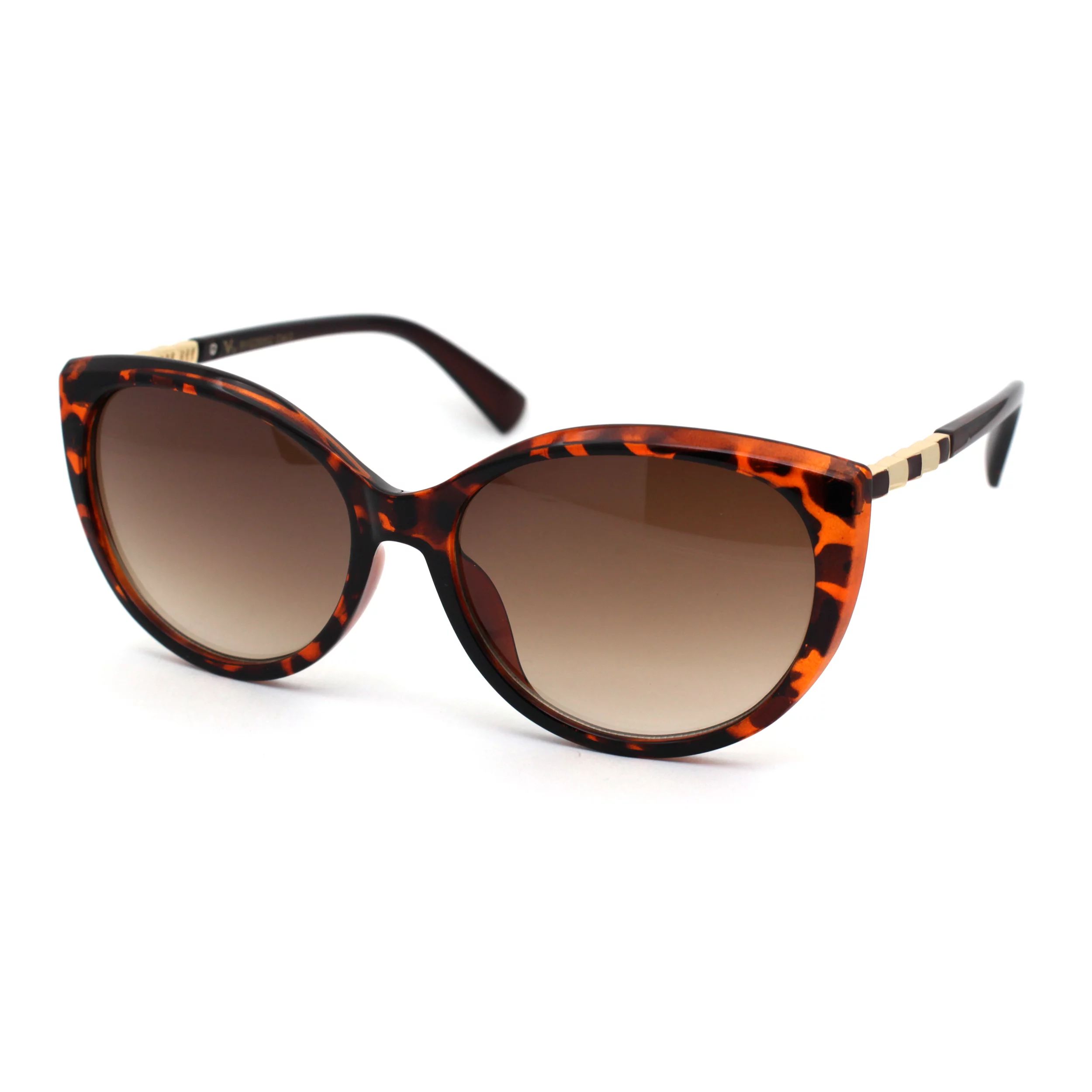 Womens 20s Mod Cat Eye Plastic Sunglasses Tortoise Brown | Walmart (US)