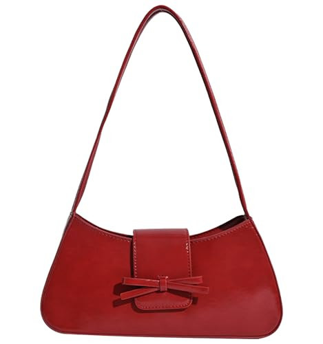 Red Purse for Women, Y2K Trendy Shoulder Bag Cherry Purses, Leather Hobo Bags Cute Bow Coquette Bag | Amazon (US)