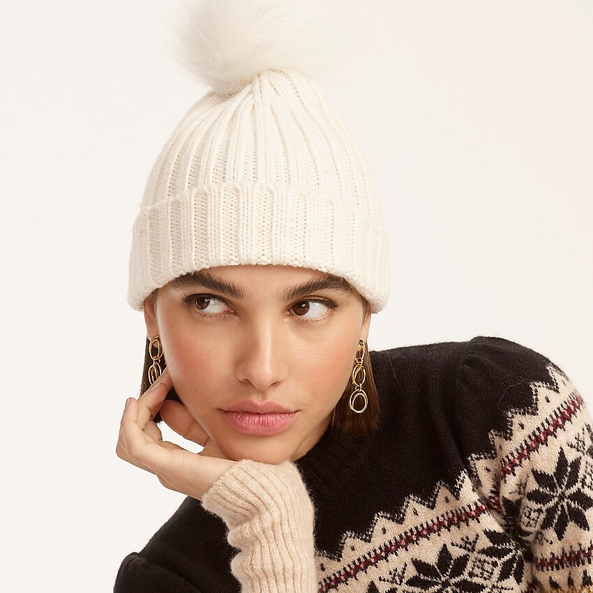 Ribbed pom-pom beanie | J. Crew US