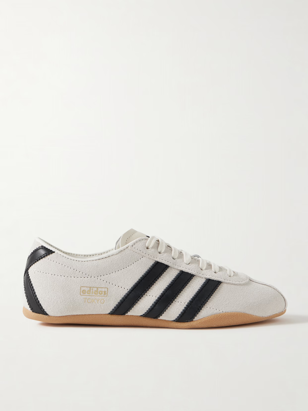 adidas Originals - Tokyo Leather-trimmed Suede Sneakers - Off-white | NET-A-PORTER (US)