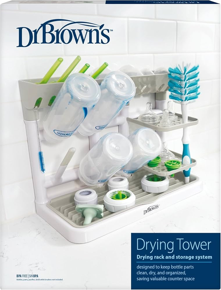 Dr. Brown's Drying Tower, Stand-Up Drying Rack, Gray/White | Amazon (US)
