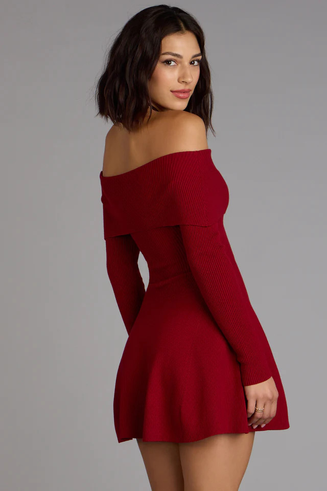 Chic Staple Ribbed Knit Skater Dress | Windsor Stores