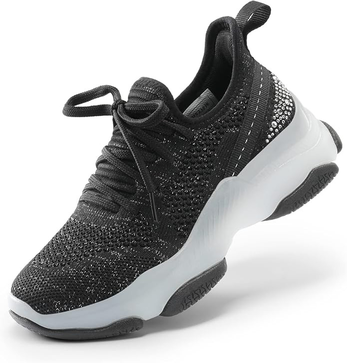 DREAM PAIRS Girls Slip-On Sneakers Kids Sparkle Pop Lightweight Jelly Sole Walking Shoes | Amazon (US)