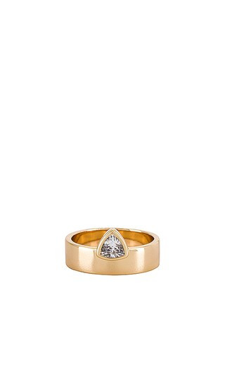 Trillion Cigar Ring in Gold & Cubic Zirconia | Revolve Clothing (Global)