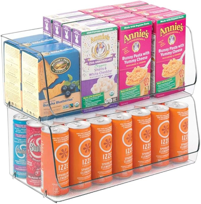 mDesign Extra Large Household Stackable Plastic Food Storage Organizer Bin Basket with Wide Open ... | Amazon (US)