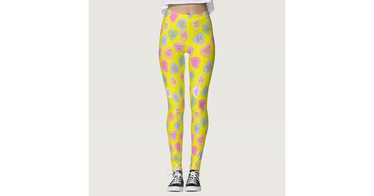 Valentines Day Love Heart Candy Sweet Leggings | Zazzle.com | Zazzle