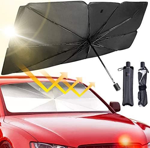 JASVIC Car Windshield Sun Shade Umbrella - Foldable Car Umbrella Sunshade Cover UV Block Car Fron... | Amazon (US)