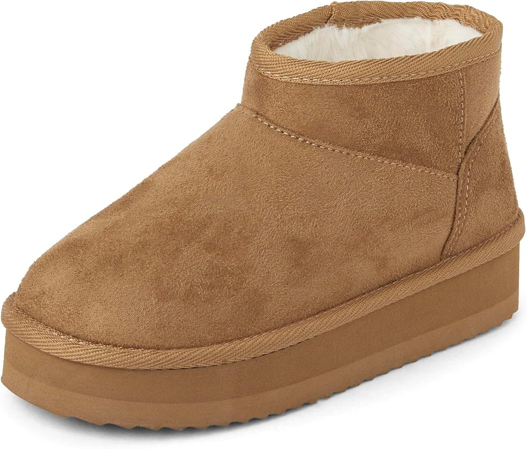 The Children's Place girls Girls Mini Ankle Platform Boot, Faux-fur Lined | Amazon (US)