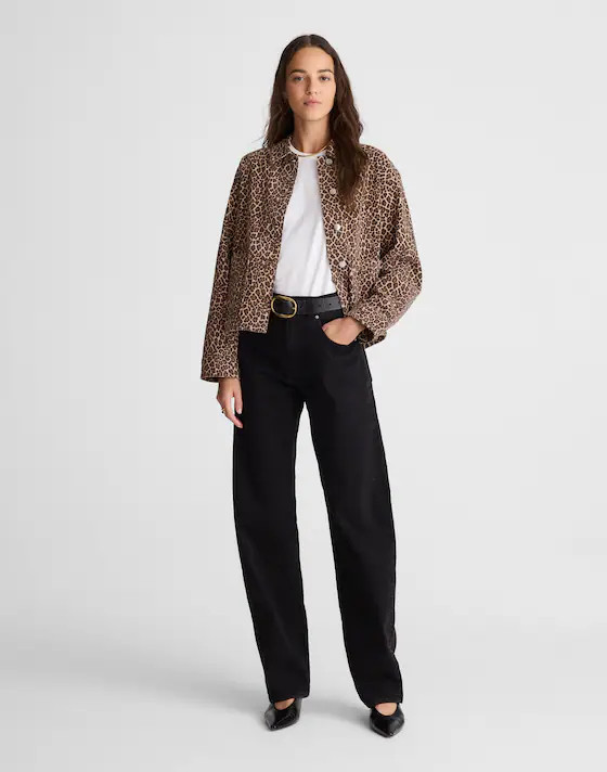 Denim Trapeze Jacket in Leopard | Madewell | Madewell
