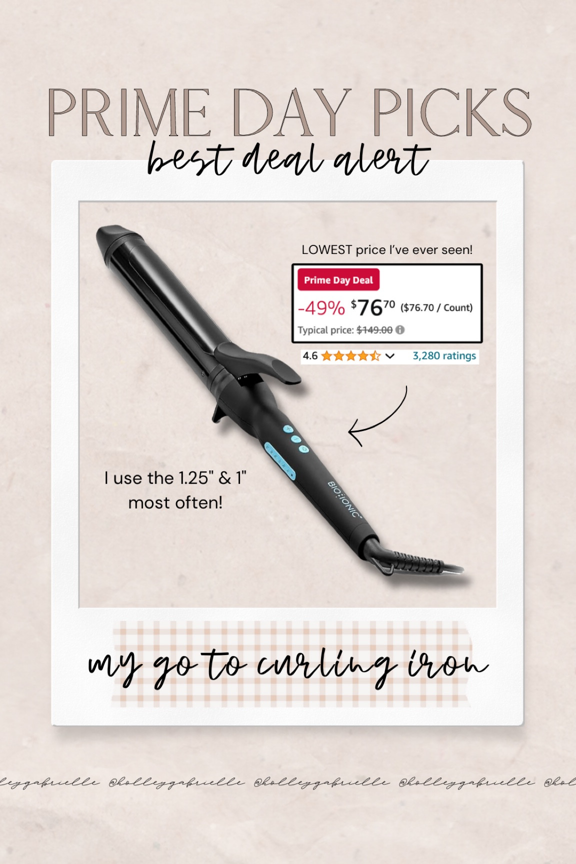 LOWEST PRICE I HAVE EVER SEEN my fave curling iron😳👀‼️ under $80 isn’t typical! It’s normally $149! I use the 1.25” the most but also love the 1” for a tighter wave! 

Bio ionic / amazon prime day / beauty sale / curling iron / Holley Gabrielle 

#LTKBeauty #LTKFindsUnder100 #LTKSaleAlert