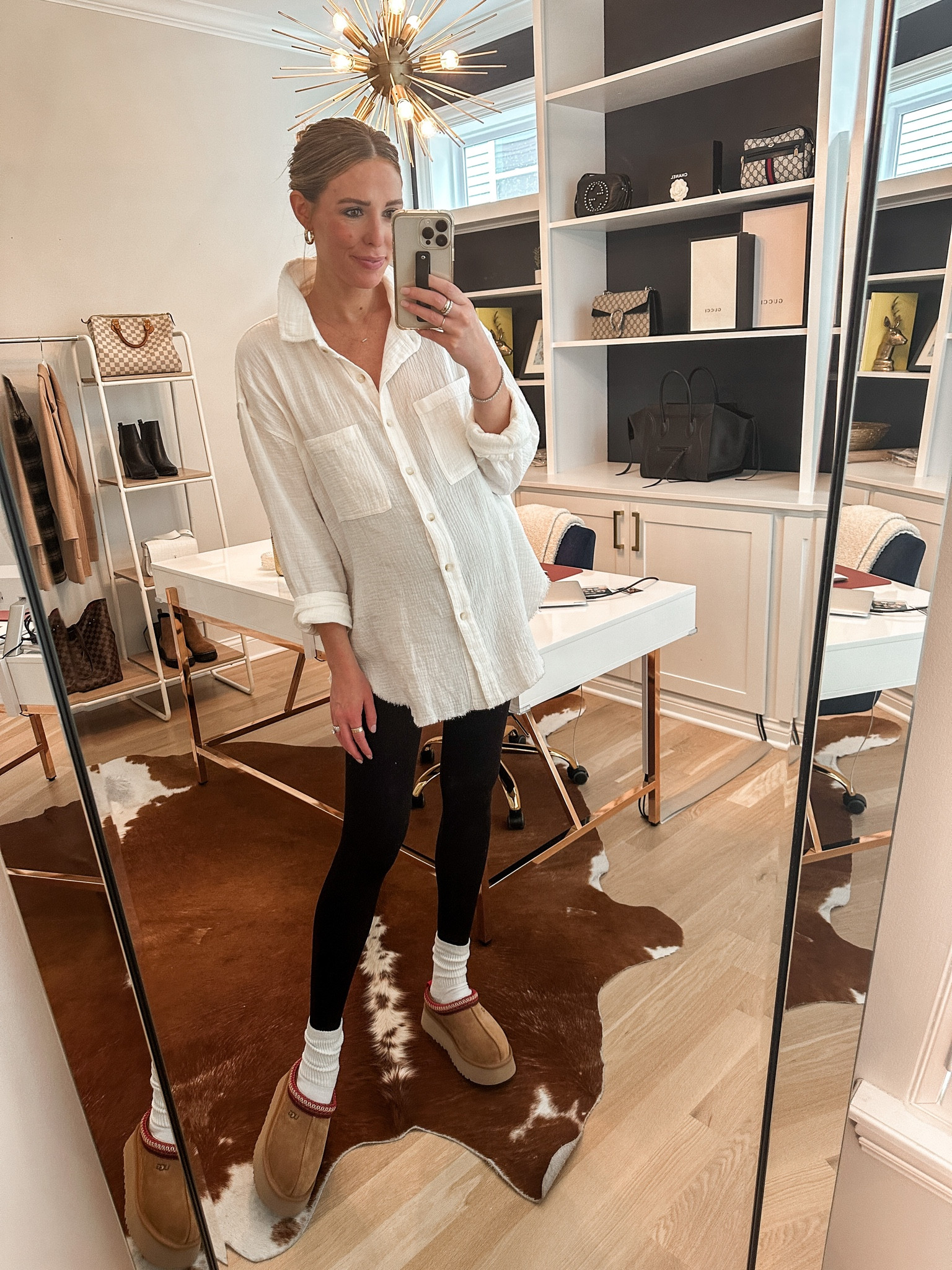 Maternity outfit / fall outfit / Ugg slippers / Ugg Tasman

Sized up to a large in the button down, small in the leggings, 7 in the slippers (my normal size)


#LTKstyletip #LTKbump #LTKshoecrush