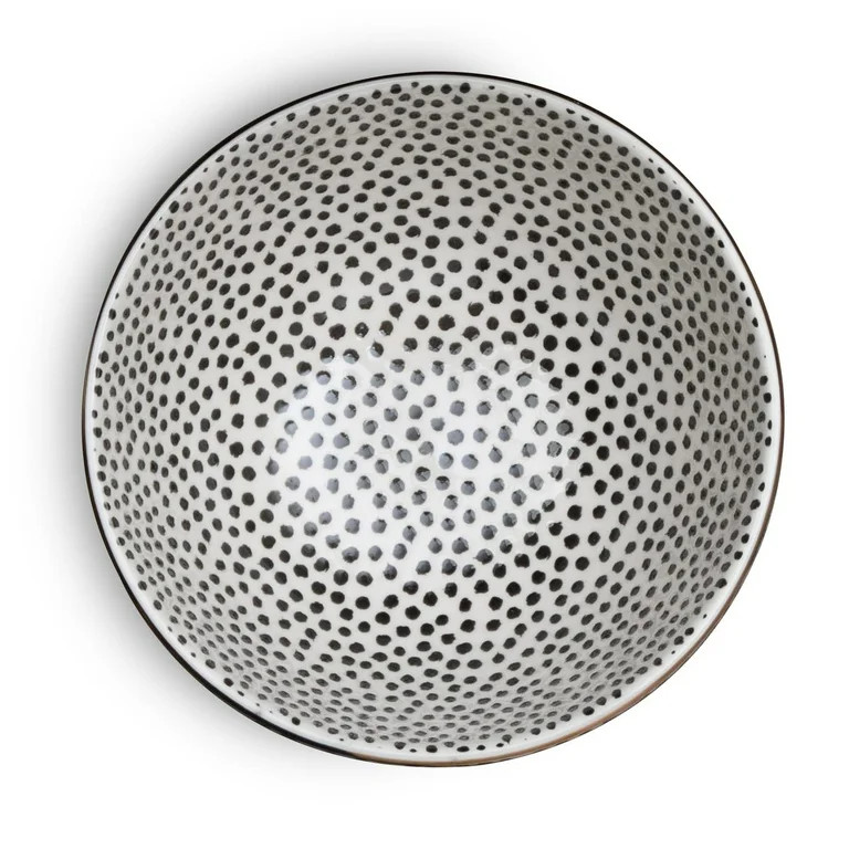Thyme & Table Stoneware Bowl, Black & White, Dot Collection | Walmart (US)
