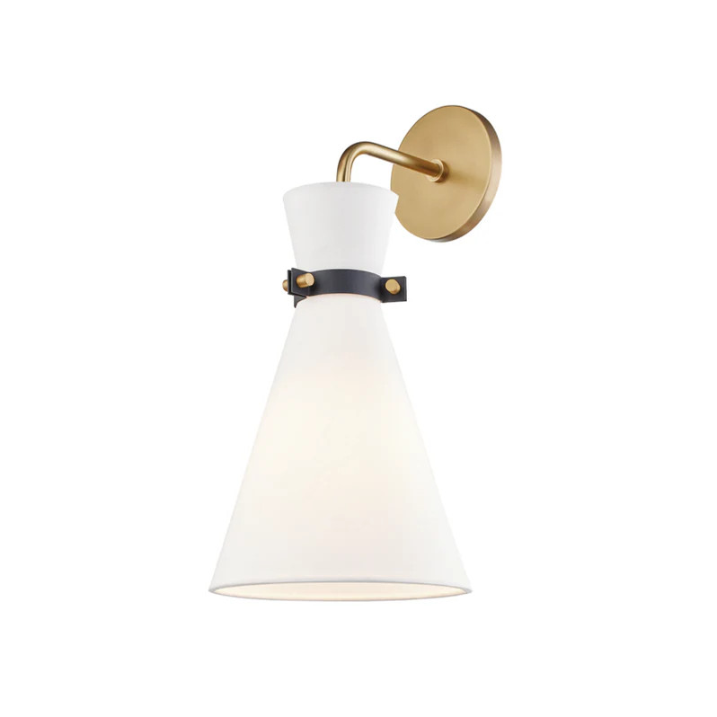 Julia One Light Wall Sconce Aged Brass/Black | Lighting Design