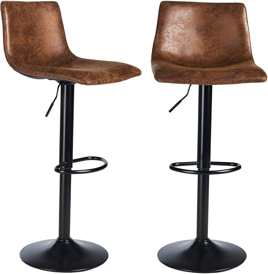Barhocker 2er Set, Barhocker höhenverstellbar mit lehne drehbar Barstuhl Industrial Küchenhocke... | Amazon (DE)