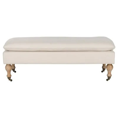 Clifford Updated Traditional Cream Bedroom Bench | Kathy Kuo Home