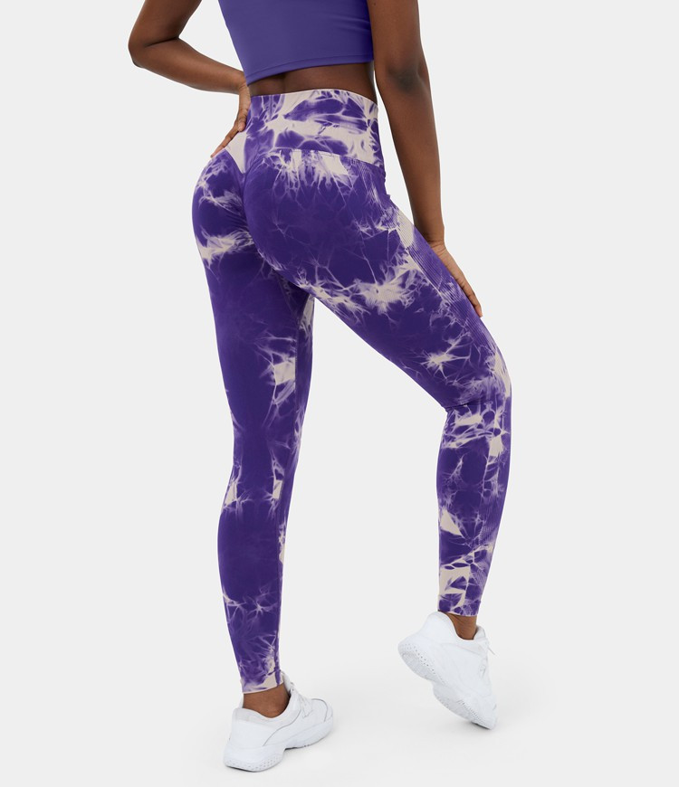 Women's Seamless Flow High Waisted Ruched Butt Lifting Tie Dye Yoga 7/8 Leggings - HALARA | HALAR... | HALARA