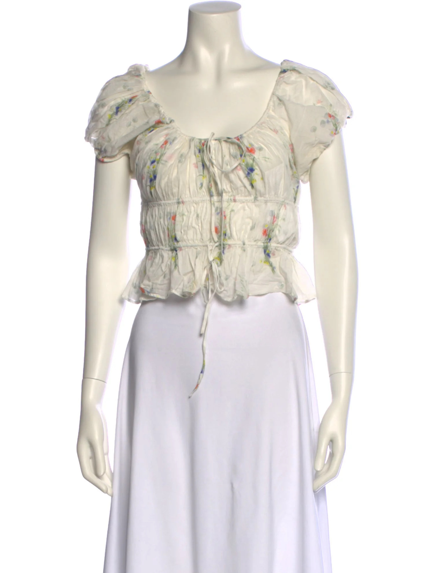 Floral Print Scoop Neck Crop Top | The RealReal