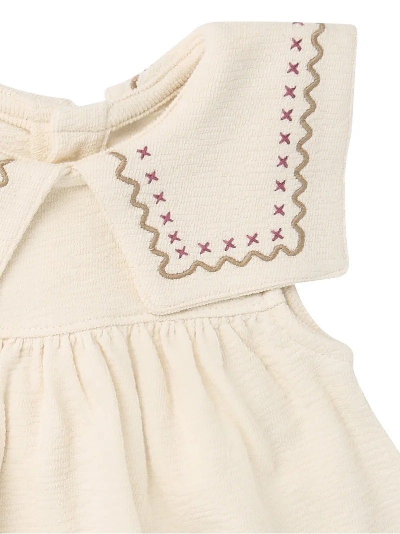 Modern Moments by Gerber Baby Girl Novelty Embroidered Collar Dress and Diaper Cover, 2-Piece, Si... | Walmart (US)