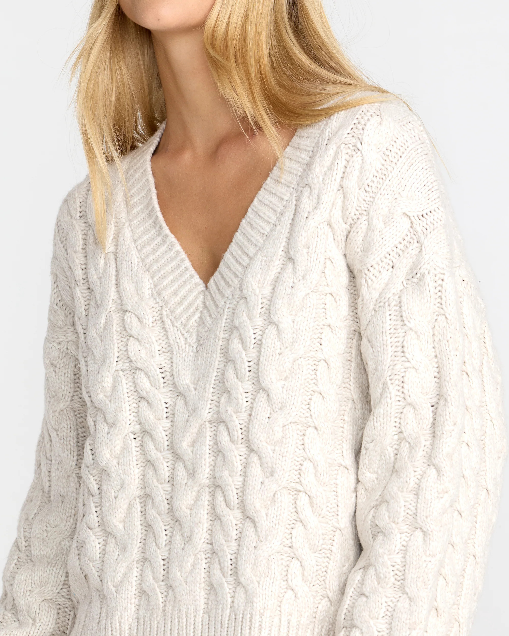 Cable V Neck Sweater | RVCA