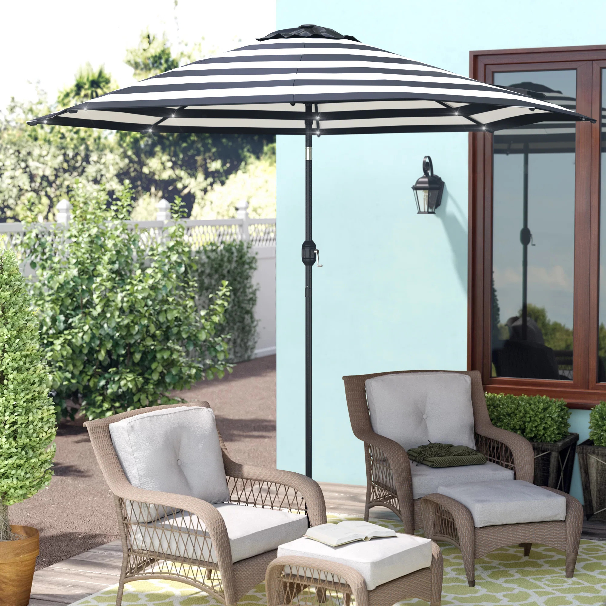 Yolanda 9' x 9' Lighted Market Umbrella | Wayfair North America