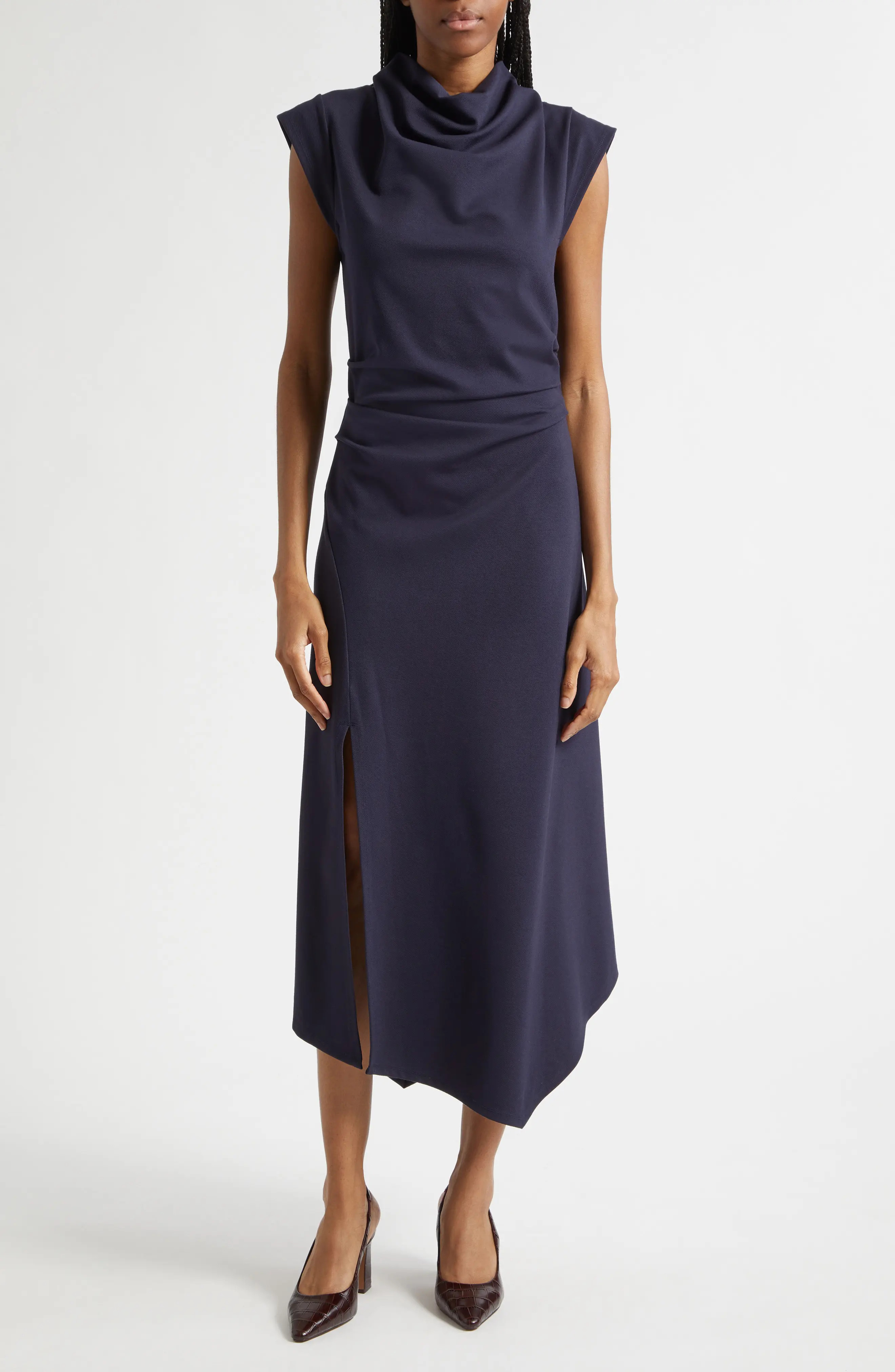 Harlan Ruched Cowl Neck Midi Dress (Women) | Nordstrom | Nordstrom