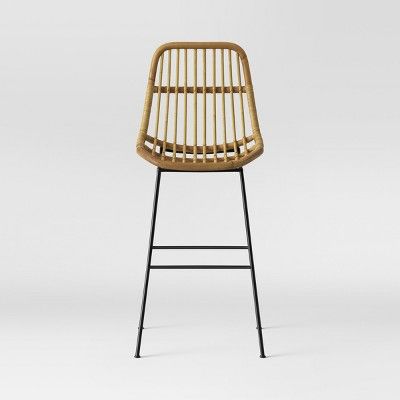 Linnet Rattan with Metal Legs Barstool Light Brown - Opalhouse™ | Target