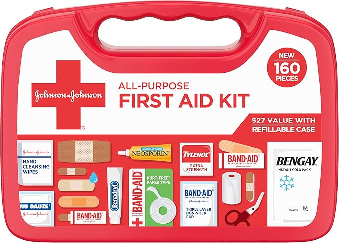 BAND-AID Brand All-Purpose Portable Compact First Aid Kit for Minor Cuts, Scrapes, Burns & Aches,... | Amazon (US)
