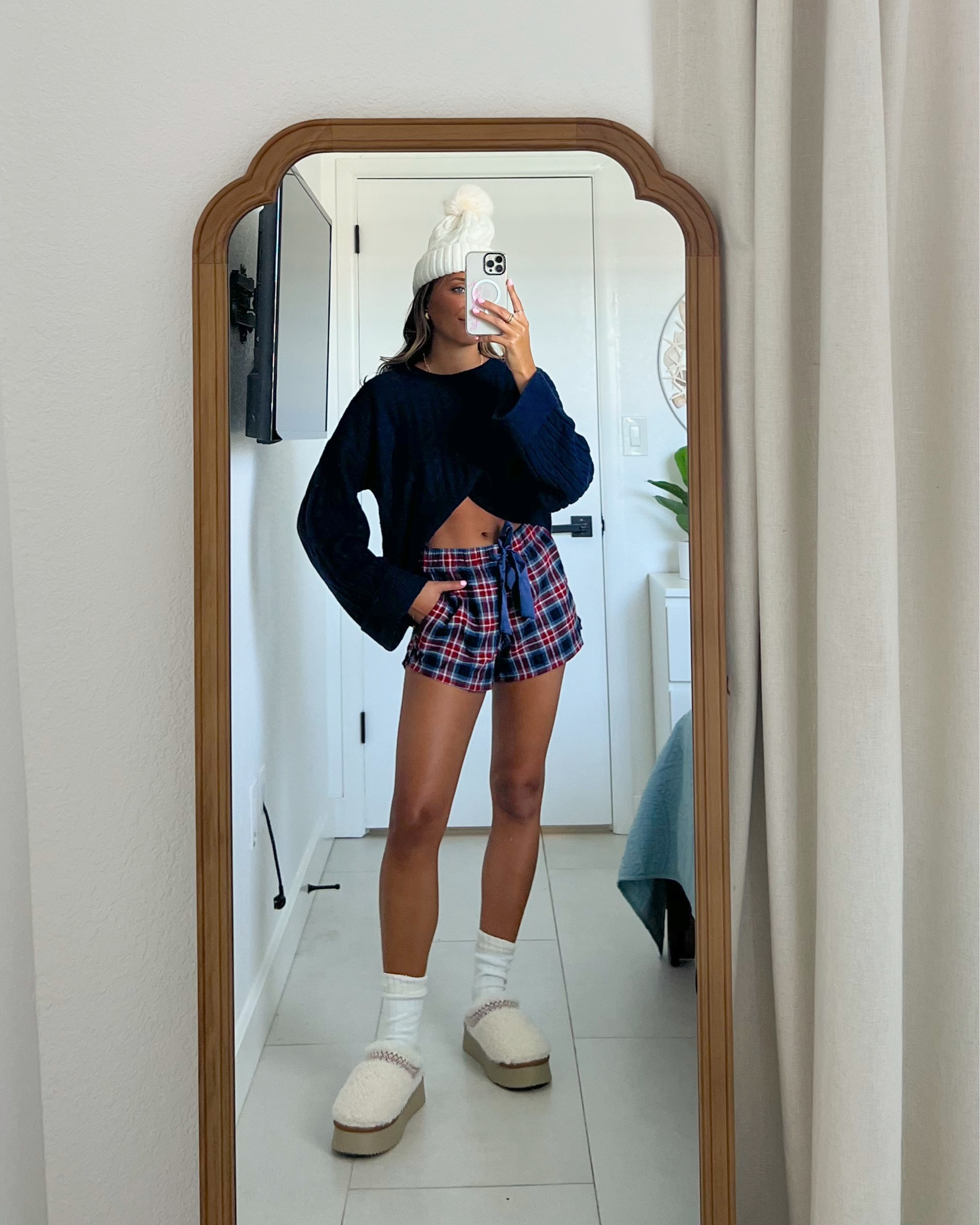 easy winter outfit idea. Love these Christmas pjs. apart of the Hollister Black Friday Sale. Get 30% off everything + stack code MCKENZIEBF for an extra 15% off. ❤️🎄 