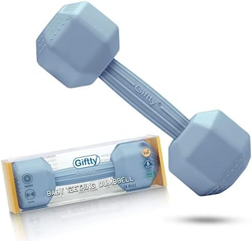Baby Dumbbell Infant Rattle Silicone Teething Toy Teether Infants Toddler Sensory Toy Exercises Weig | Amazon (US)