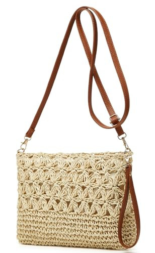 Square Bag Straw Beach Bags For Women Rattan Purse Summer Straw Crossbody Handmade Raffia Handbag Purse Shoulder Bag 2025 | Amazon (US)