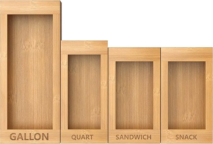 Amazon.com: Migarndy Ziplock Bag Storage Organizer, Moso Bamboo Ziplock Bag Organizer for Drawer,... | Amazon (US)